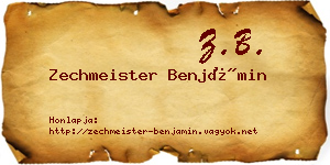 Zechmeister Benjámin névjegykártya